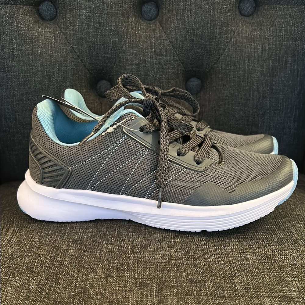 NWT Gray and Blue Athletic Works Sneakers size 6 women’s